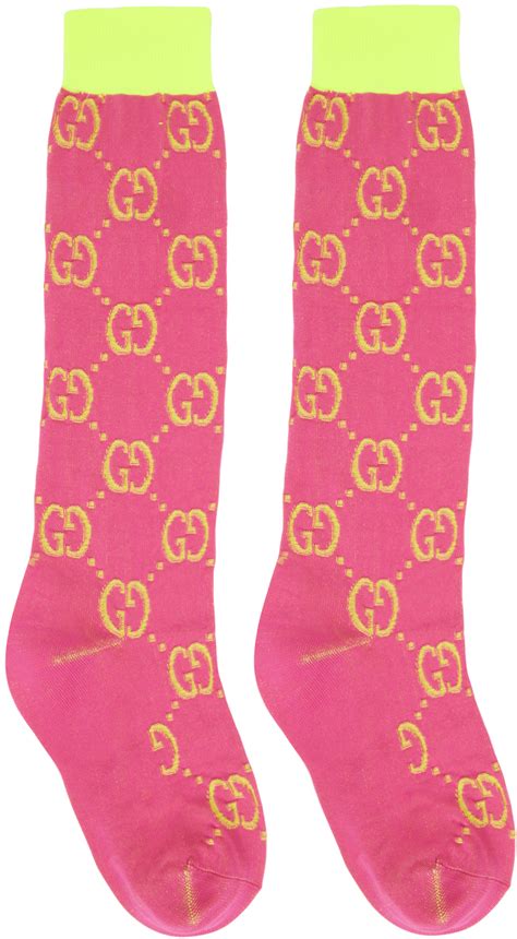 pink and yellow gucci socks|faux gucci tights.